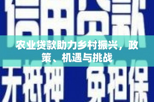 吕梁农业贷款助力乡村振兴，政策、机遇与挑战