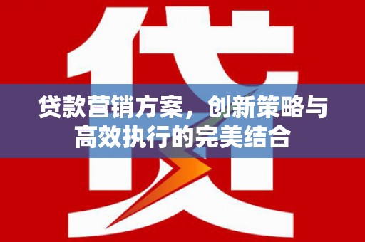 吕梁贷款营销方案，创新策略与高效执行的完美结合
