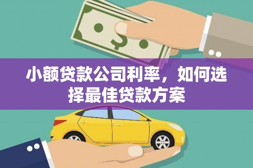 吕梁小额贷款公司利率，如何选择最佳贷款方案