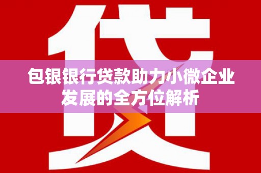 吕梁包银银行贷款助力小微企业发展的全方位解析