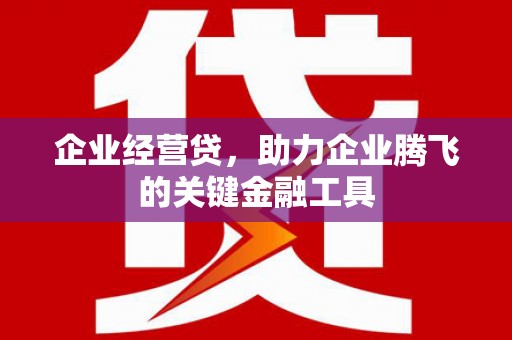 吕梁企业经营贷，助力企业腾飞的关键金融工具