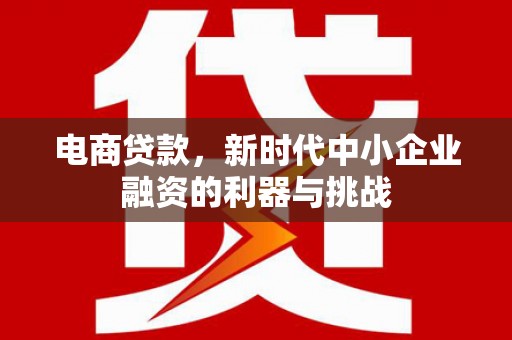 吕梁电商贷款，新时代中小企业融资的利器与挑战