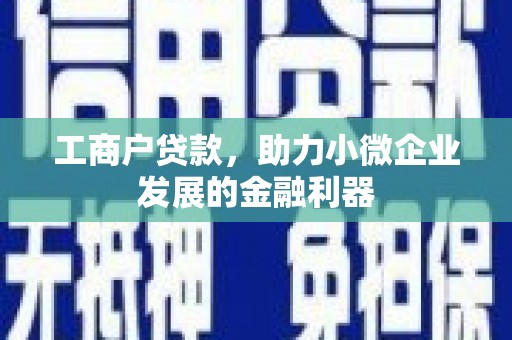 吕梁工商户贷款，助力小微企业发展的金融利器